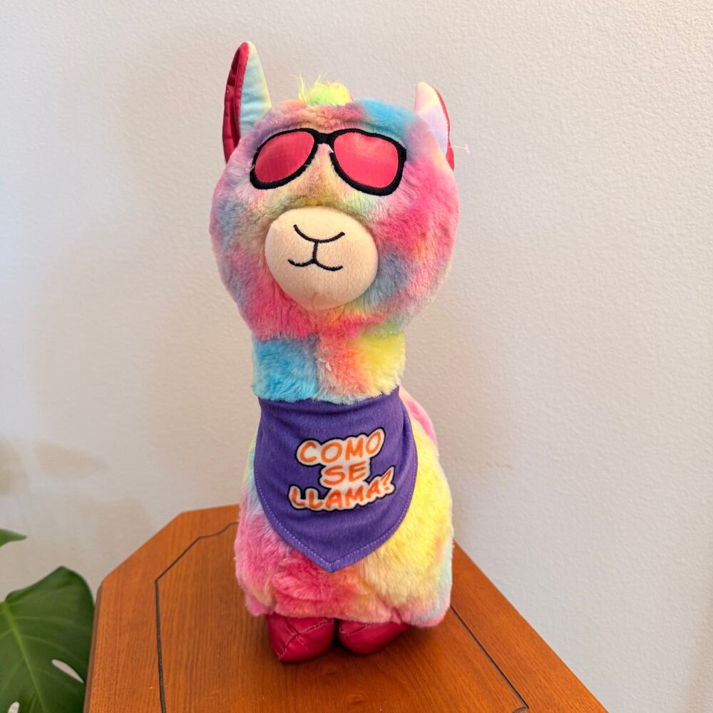 Good Stuff Como Se Llama Rainbow Llama Plush Sunglasses Stuffed Animal 17"